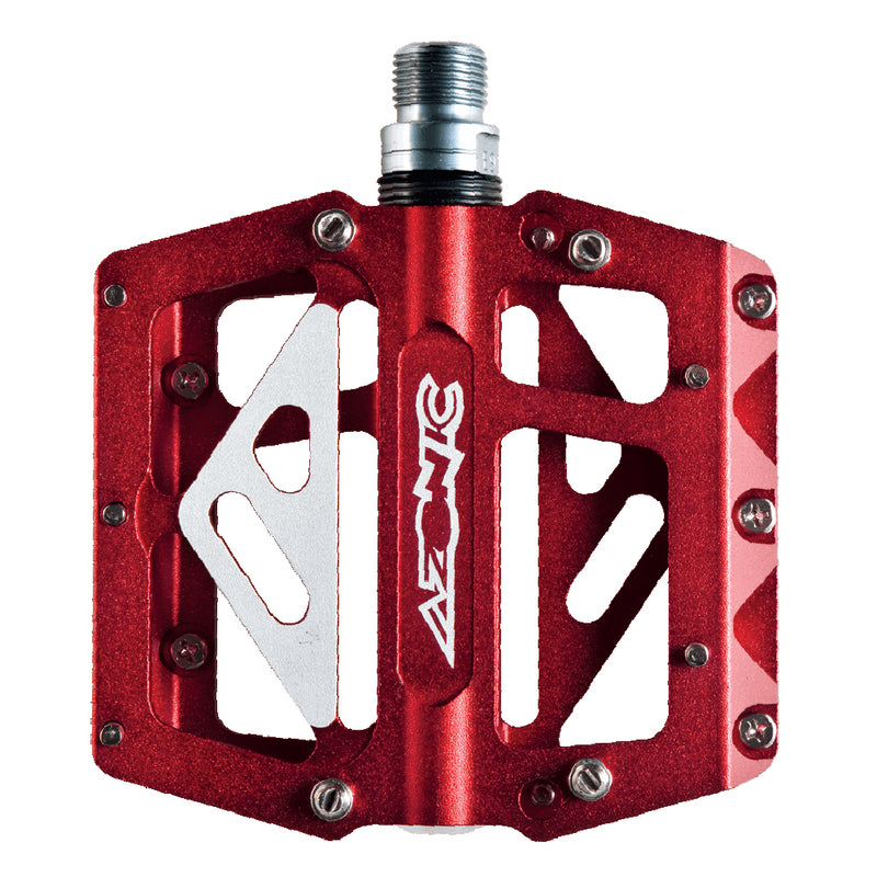 flat pedals red Azonic 420 Flats Pedal Anodized Red
