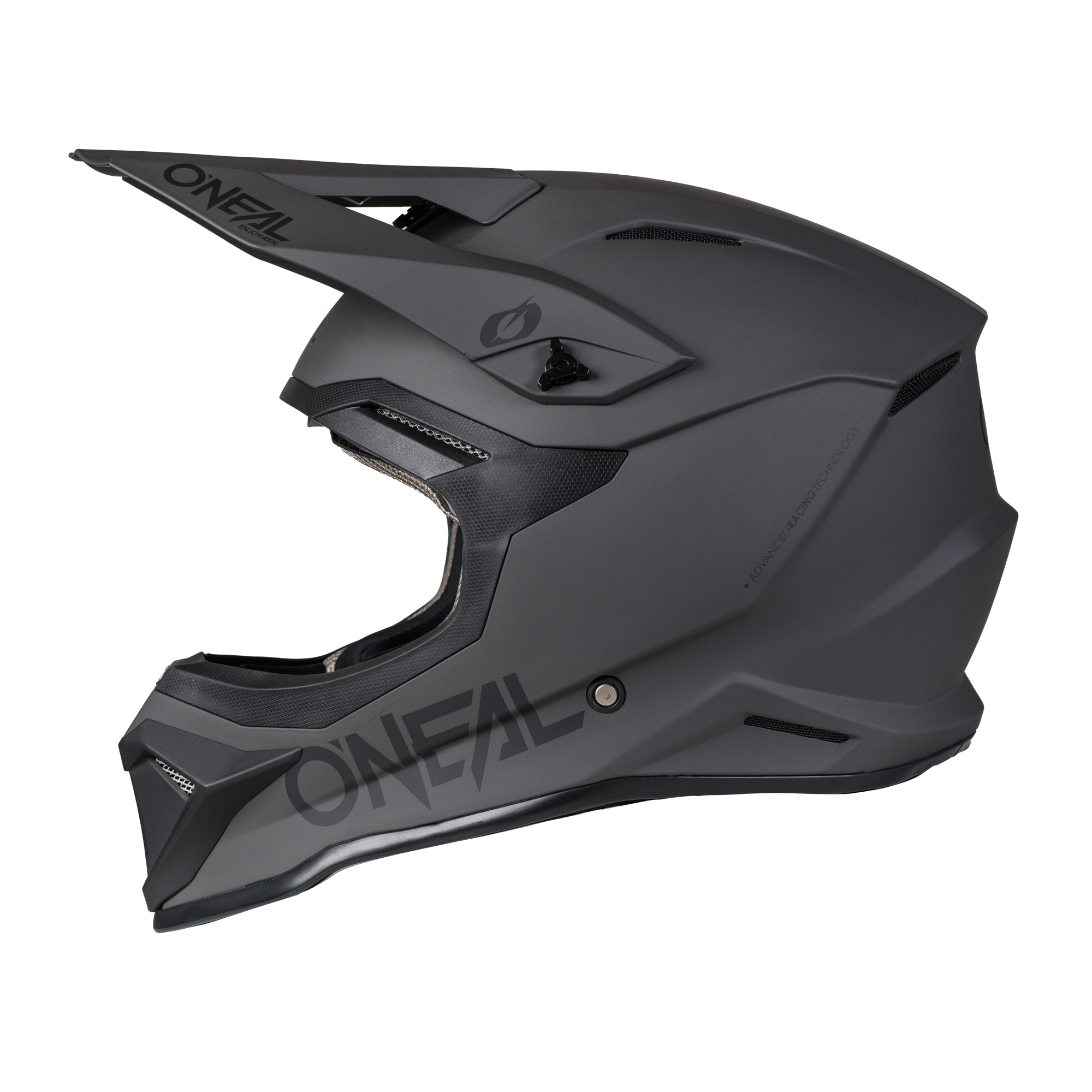 black or silver motorcycle helmet 4 SRS Helmet Solid Gray / Black – ONEAL USA