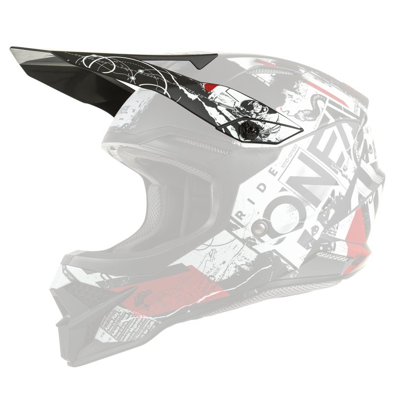 Replacement 3 SRS Scarz Black/White/Red Helmet Visor