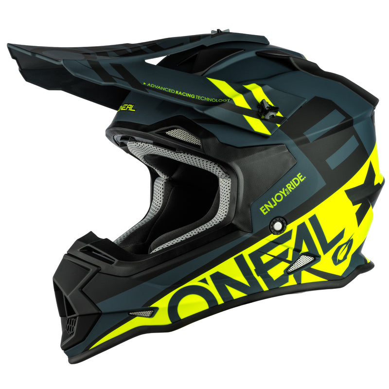 2 SRS Spyde Helmet Black/Neon Yellow